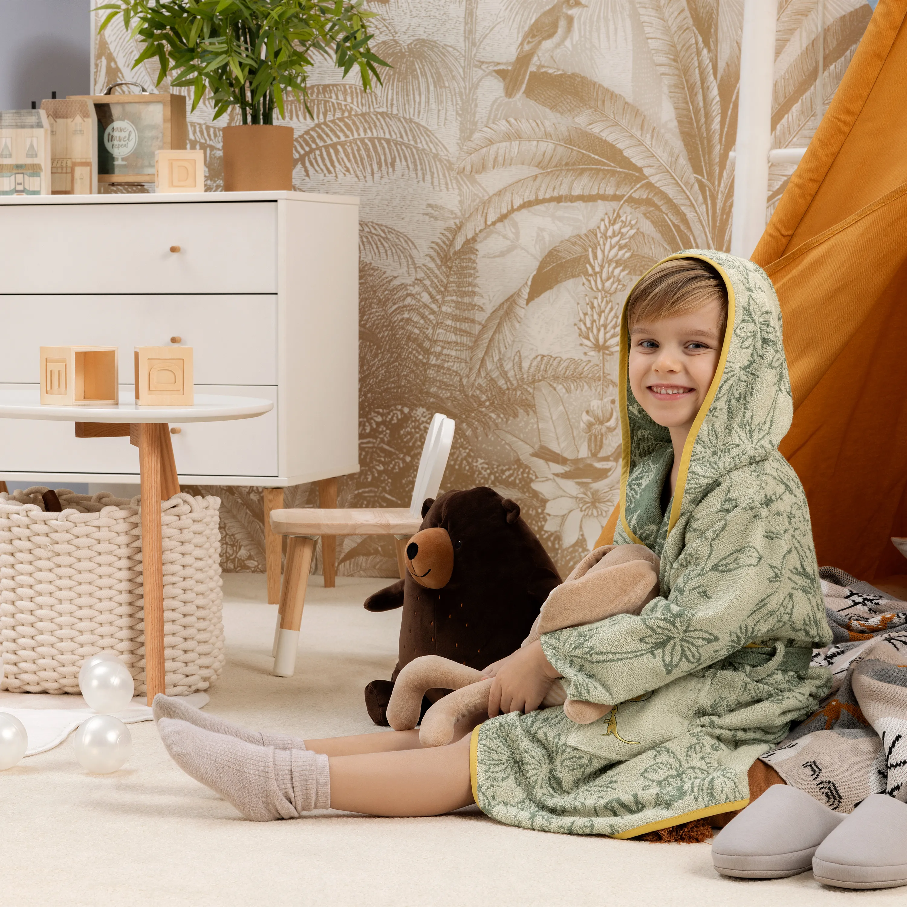 Детский халат Динно